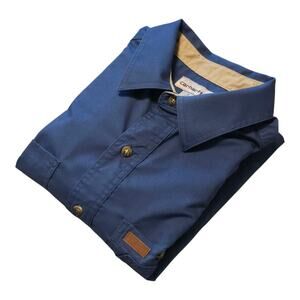 Carhartt Mens Chore Shirt Button Up Size Large Blue Long Sleeve Outdoors Utility